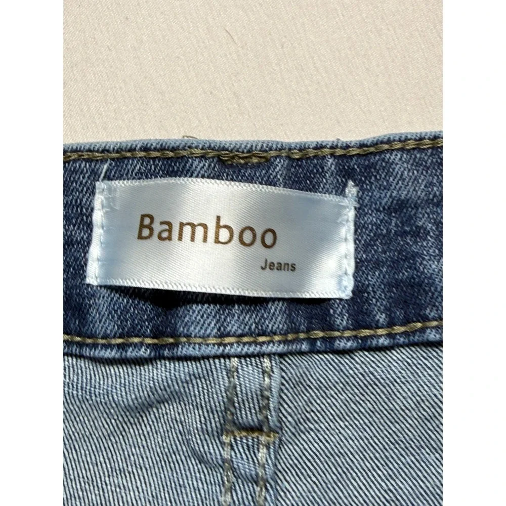 Bamboo Jeans Womens 13 Blue Denim Medium Wash Streetwear High Rise‎ Straight Leg